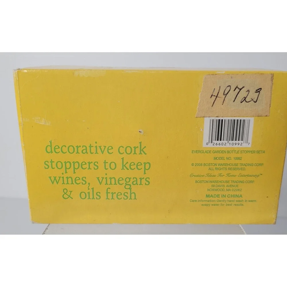 2008 Boston Warehouse Everglade Garden Bottle Stoppers Alligator‎ Flowers NEW